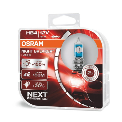 Osram lemputės Night Breaker LASER HB4 +150% | NEXT-OSRAM-Halogeninės lemputės