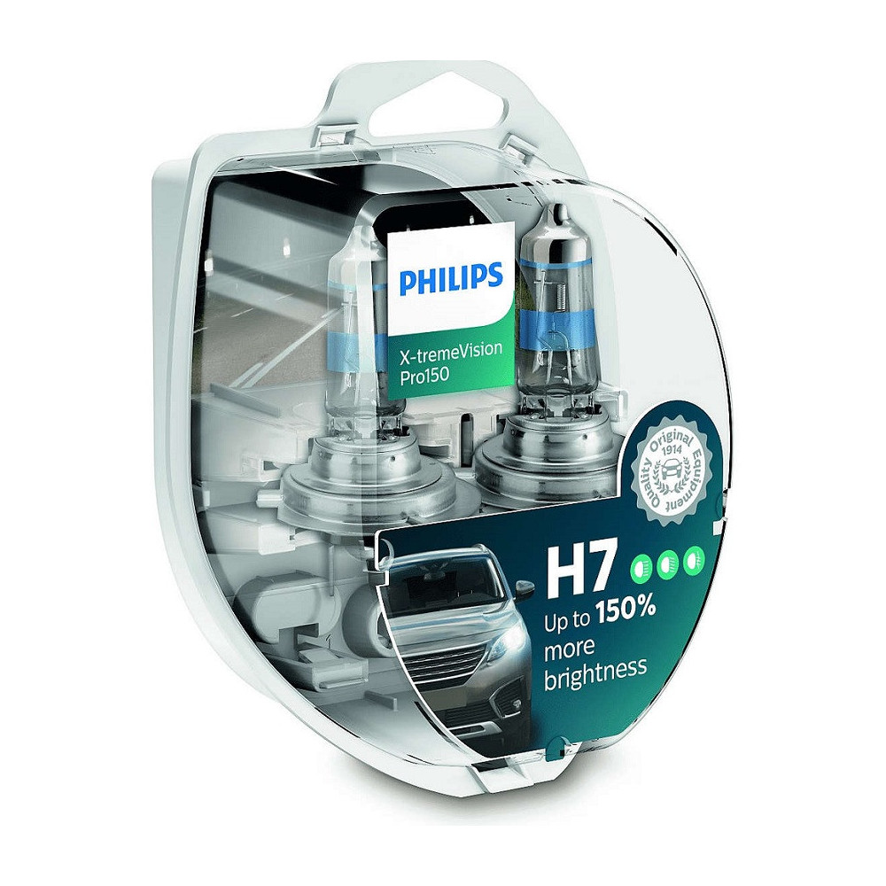 Lemputės H7 X-treme VISION +150% PRO150 | Philips-Halogeninės lemputės-Apšvietimas