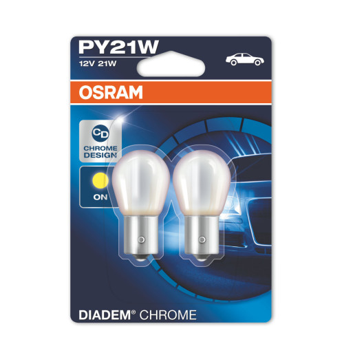 Osram lemputės DIADEM CHROME PY21W geltona 7507DC-OSRAM-Halogeninės lemputės