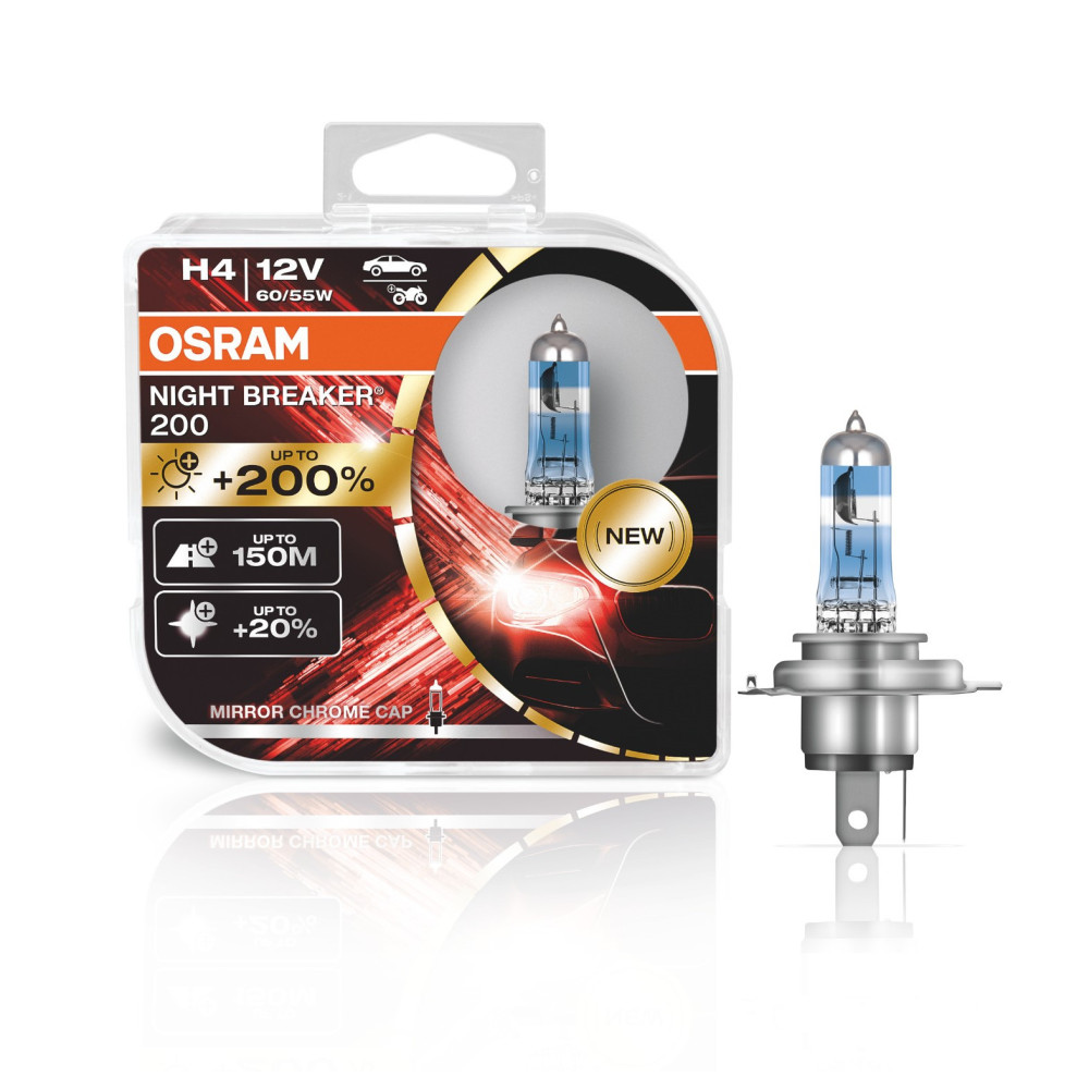 Lemputės Osram night breaker H4 +200% | Naujiena-OSRAM-Halogeninės lemputės