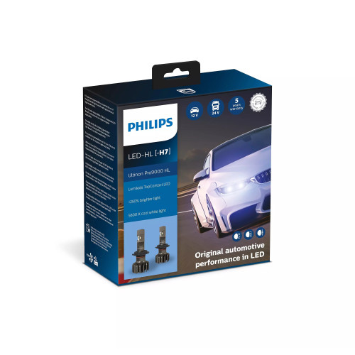 LED lemputės H7 Ultinon Pro9000 HL 12/24V 18W Philips-LED komplektai-Apšvietimas