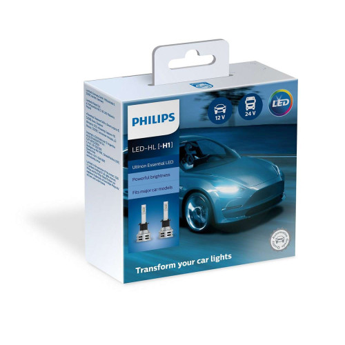 LED lemputės H1 PHILIPS „Ultinon Essential“ priekinių žibintų 11258UE2x2-LED
