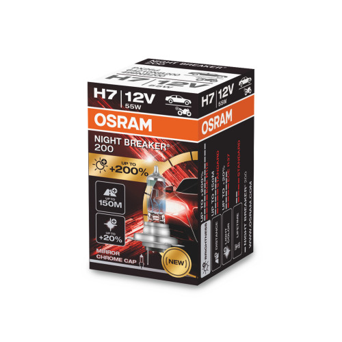 Lemputė Osram night breaker H7 +200% | Naujiena-OSRAM-Halogeninės lemputės