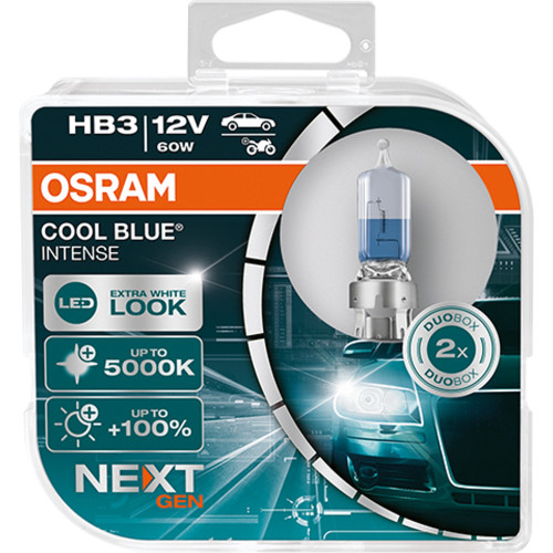 Osram lemputės COOL BLUE HB3 Intense +100% NEXT gen-OSRAM-Halogeninės lemputės