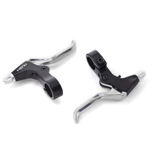Stabdžių rankenėlės BMX komplektas, aliuminės (juodos/sidabrinės)-Stabdžių rankenėlės-Stabdžių