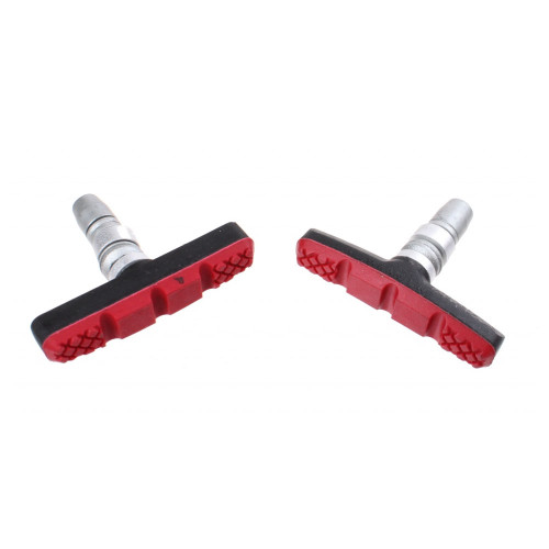Stabdžių kaladėlės SACCON MTB 60mm (juoda/raudona)-Stabdžių kaladėlės - V-brake-Stabdžių