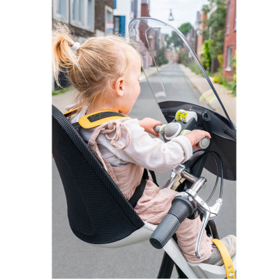 Vaikiškas vairas su žaislu QIBBEL priekinei kėdutei (pilkas)-Kėdutės vaikams-Prekės vaikams