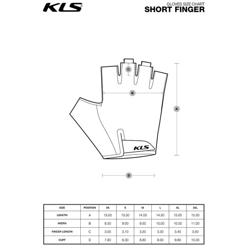 Pirštinės KLS Cutout short 022, XS (juodos)-Vasarai-Pirštinės