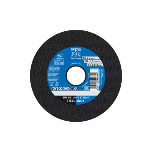 Atpjovimo diskas PFERD R SG-INOX EHT 115x1.0mm-Abrazyviniai metalo pjovimo diskai-Medžio ir