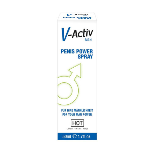 HOT V-ACTIV PENIS POWER SPRAY 50 M-Stimuliuojantys kremai, tabletės ir