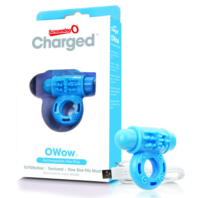 Screaming O OWow žiedas peniui (mėlynas)-Varpos žiedai, antgaliai-Sekso prekės vyrams