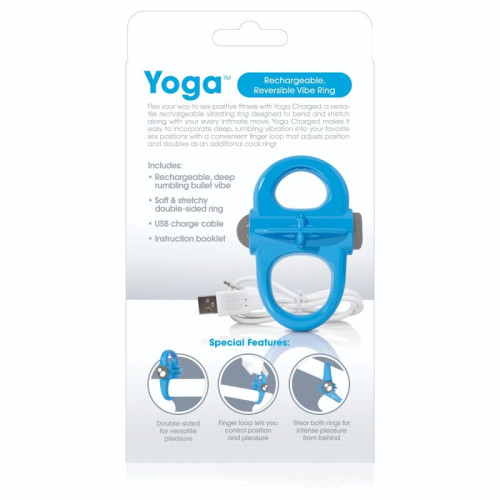 Screaming O Yoga žiedas peniui (mėlynas)-Varpos žiedai, antgaliai-Sekso prekės vyrams