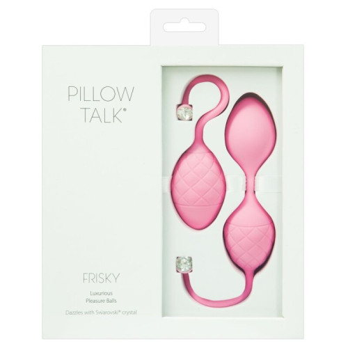 Pillow Talk Frisky vaginaliniai kamuoliukai (rožinė)-Vaginaliniai kamuoliukai-Sekso prekės
