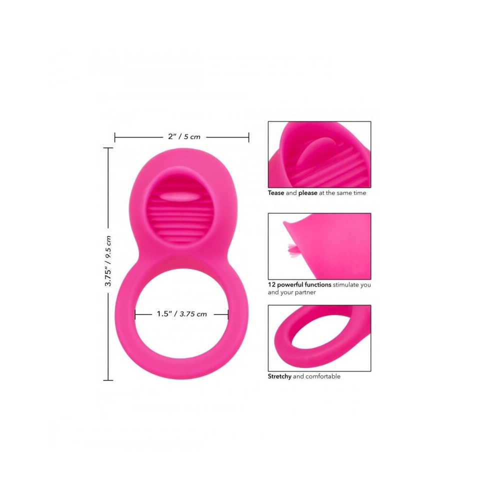 CalExotic Teasing Tongue penio žiedas (rožinė)-Varpos žiedai, antgaliai-Sekso prekės vyrams