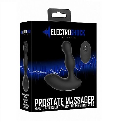 Shots Electro Shock prostatos masažuoklis (juoda)-Analiniai kaiščiai ir falai-Analinio sekso
