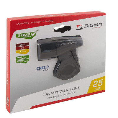 Priekinis žibintas SIGMA Lighster USB 250lm-Priekiniai žibintai-Žibintai