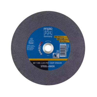 Metalo pjovimo diskas PFERD 80 T 300-2,8 A 36 K PSF-CHOP-INOX/25,4-Abrazyviniai metalo pjovimo