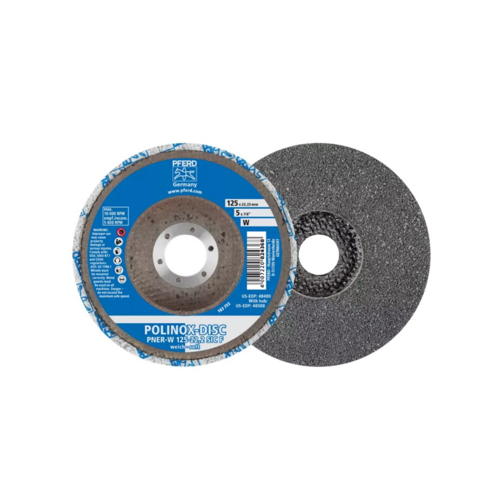 Minkštas poliravimo diskas PFERD 125x22,23 mm-Poliravimo priemonės-Priedai įrankiams