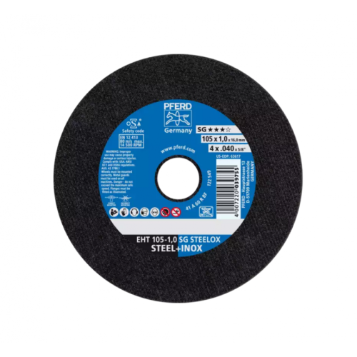 Pjovimo diskas PFERD EHT 105-1,0 SG Steelox-Abrazyviniai metalo pjovimo diskai-Medžio ir
