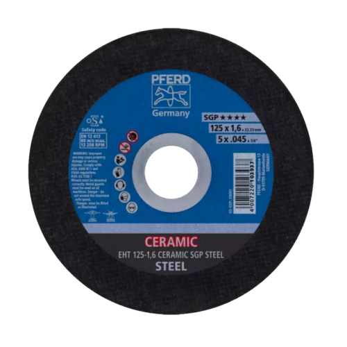 Pjovimo diskas PFERD EHT125-1,6 Ceramic SGP Steel-Abrazyviniai metalo pjovimo diskai-Medžio ir