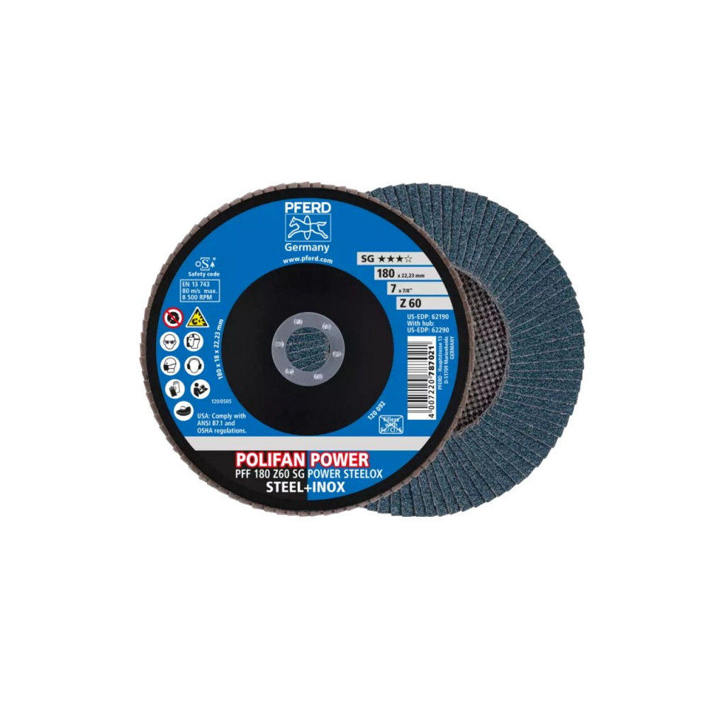 Šlifavimo diskas PFERD PFF180 Z 60 SG-Lapeliniai šlifavimo diskai-Abrazyvai