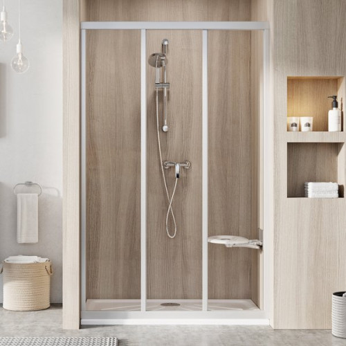 Durys dušo ASDP3-90 satinas+stiklas Transparent-Dušo kabinų durys-Dušo kabinos