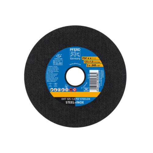 Atpjovimo diskas PFERD EHT125-1,0 PSF Steelox/10-Abrazyviniai metalo pjovimo diskai-Medžio ir