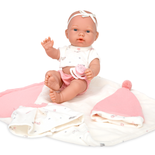 Arias kūdikėlis su priedais, 26 cm-Lėlės kūdikėliai-ARIAS Lėlės