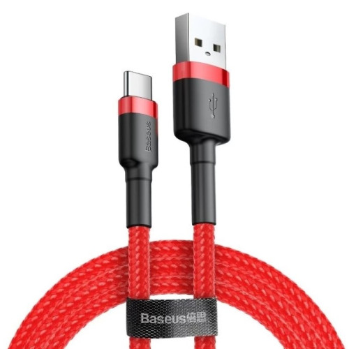 Baseus Cafule Cable USB for Type C 3A 0.5M Red+Red Telefonai ir laikrodžiai