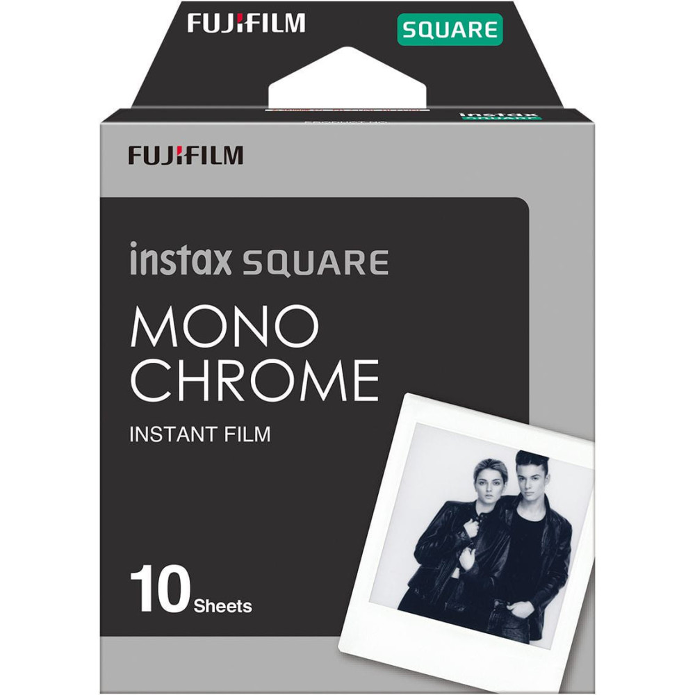 Fujifilm Instax Square fotoplokštelės 1x10 Monochrome-Fotoplokštelės momentiniams
