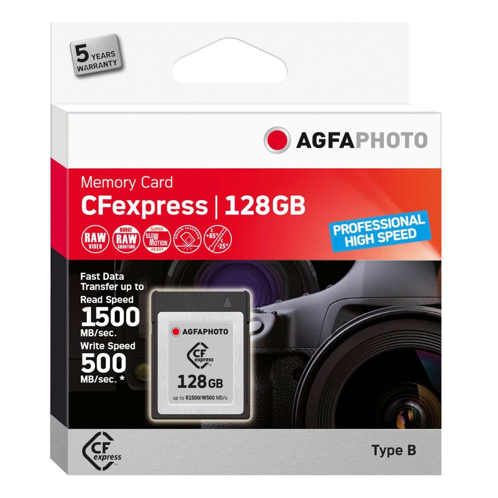 AgfaPhoto CFexpress 128GB Professional High Speed-CFexpress kortelės-Skaitmeninės laikmenos