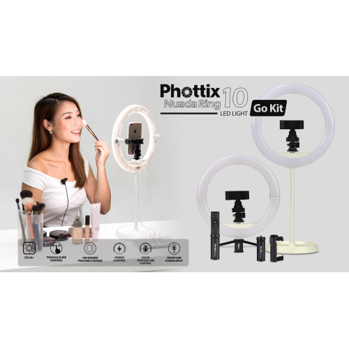 Phottix Nuada Ring 10 LED-Apšvietimas filmavimui, video apšvietimas-Fotostudijos įranga