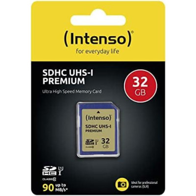 Intenso SDHC Card 32GB Class 10 UHS-I 3421480-SDHC kortelės-Skaitmeninės laikmenos