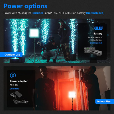 Neewer 2x RGB 480 LED Light 10096689-Apšvietimo rinkiniai-Fotostudijos įranga