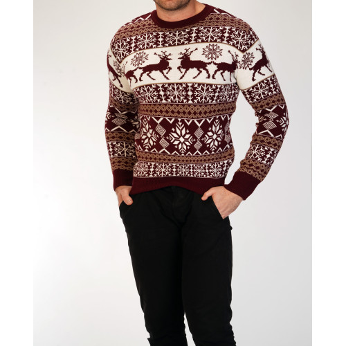 Akcija Vyriškas bordo megztinis Holidays-Megztinia-Akcija