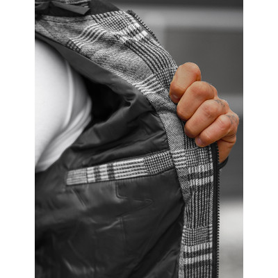 Tamsiai pilka marškinių tipo vyriška striukė su gobtuvu Rori-Rudeninės / Pavasarinės-Vyriškos