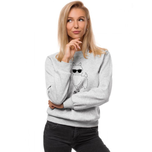 Šviesiai pilkas moteriškas džemperis be gobtuvo No ProbLama-Vyriški džemperiai su