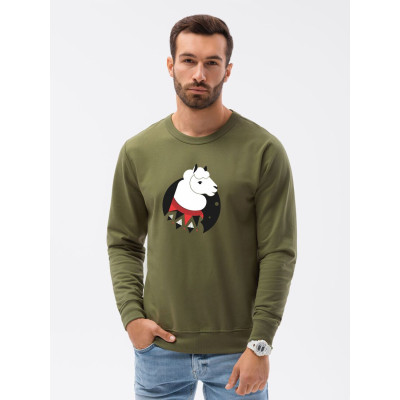 Chaki spalvos džemperis Lama-Vyriški džemperiai su spauda-Užrašai vyrams