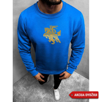 Akcija Mėlynos spalvos džemperis Vytis (auksinis)-Vyriški džemperiai su spauda-Užrašai vyrams
