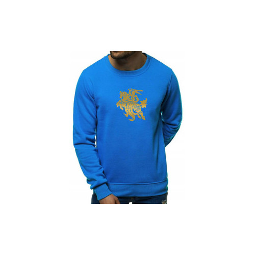 Akcija Mėlynos spalvos džemperis Vytis (auksinis)-Vyriški džemperiai su spauda-Užrašai vyrams
