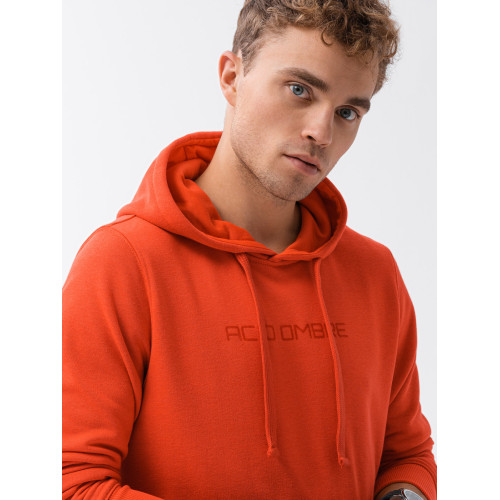 Oranžinis vyriškas džemperis Lutol-Džemperiai su gobtuvu-Vyriški džemperiai| Džemperiai