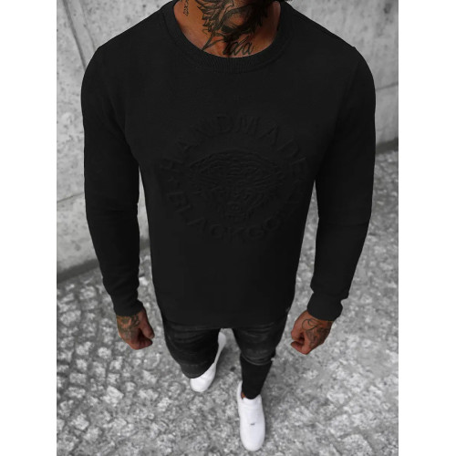 Juodos spalvos vyriškas džemperis Handma-Džemperiai be gobtuvo-Vyriški džemperiai| Džemperiai
