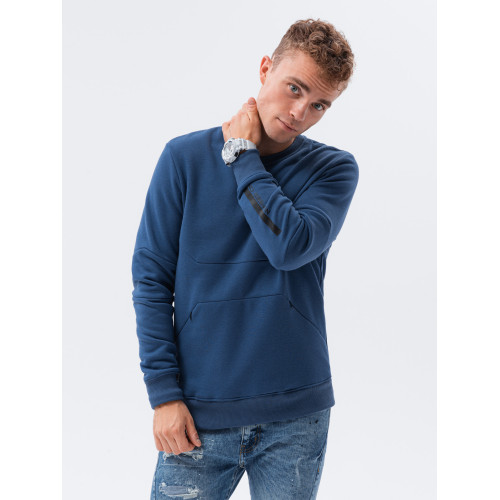 Tamsiai mėlynas vyriškas džemperis Inor-Džemperiai be gobtuvo-Vyriški džemperiai| Džemperiai
