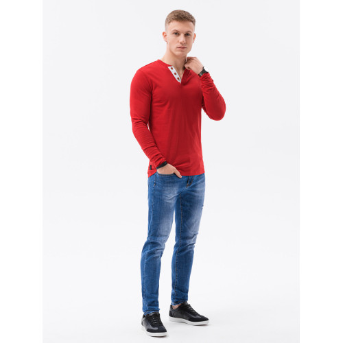 Raudona vyriška palaidinė Klere-Palaidinės-Vyriški džemperiai| Džemperiai