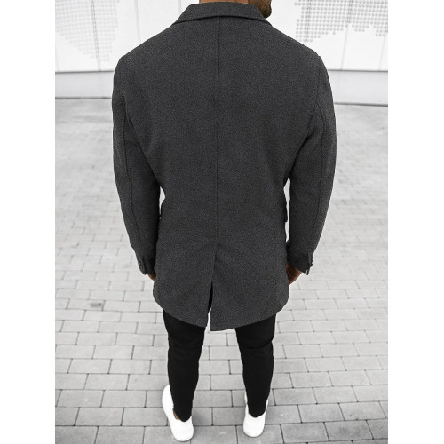 Elegantiškas tamsiai pilkas vyriškas paltas Sugal-Paltai-Vyriškos Striukės ir Paltai