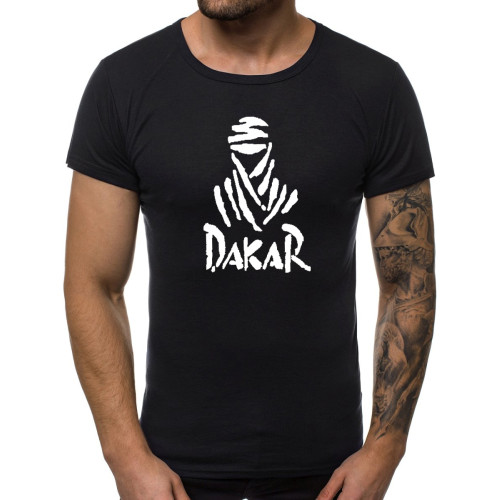 Juodi vyriški marškinėliai Dakar-Vyriški marškinėliai su spauda-Užrašai vyrams