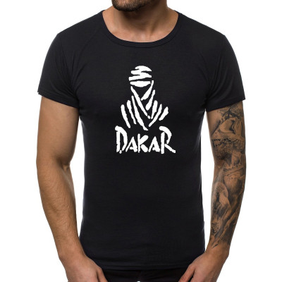 Juodi vyriški marškinėliai Dakar-Vyriški marškinėliai su spauda-Užrašai vyrams