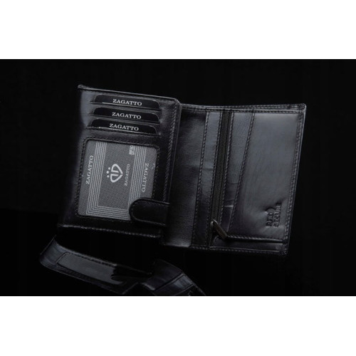 Vyriška piniginė iš natūralios odos Kimer (juoda)-Aksesuarai vyrams-Aksesuarai