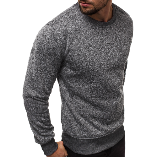 Tamsiai pilkas vyriškas džemperis Luman-Džemperiai be gobtuvo-Vyriški džemperiai| Džemperiai