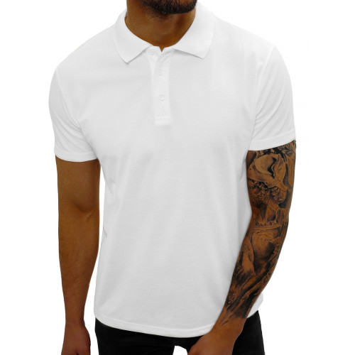 Vyriški balti polo marškinėliai Casual-POLO marškinėliai-Marškinėliai